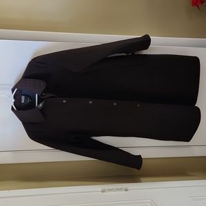 Dark brown mid calf length light weight coat